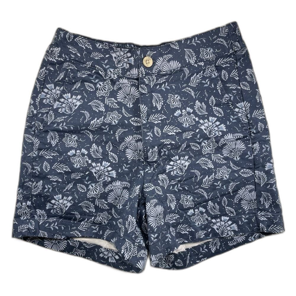 High Rise Stretchy Jacks Girlfriend Shorts W/ S Blue Floral Cotton Modal NWOT - Picture 2 of 9